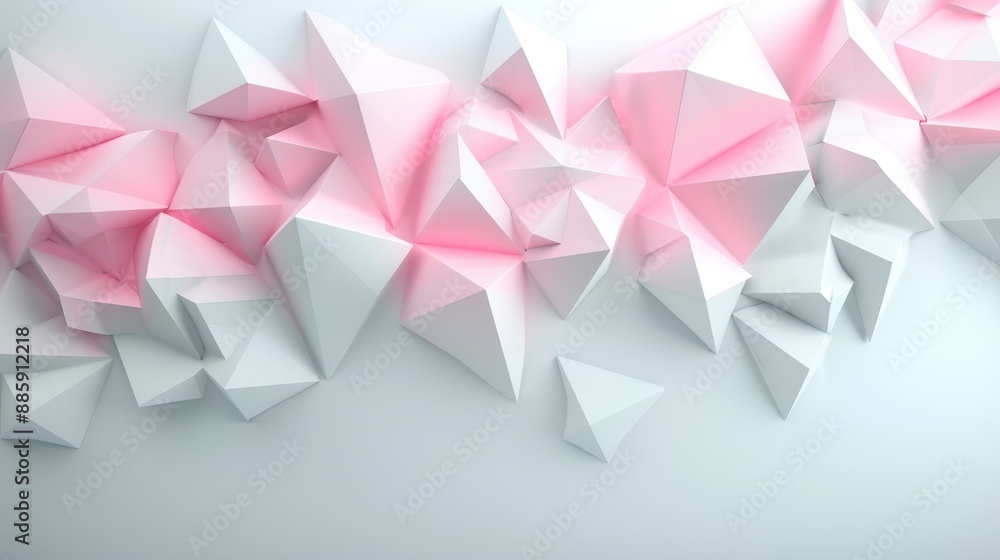 Obraz premium A white and pink background with a lot of triangles