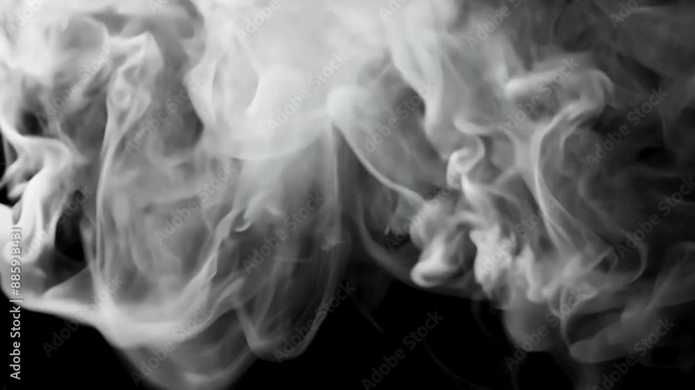 White smoke swirling against a black background White smoke swirling against a black background