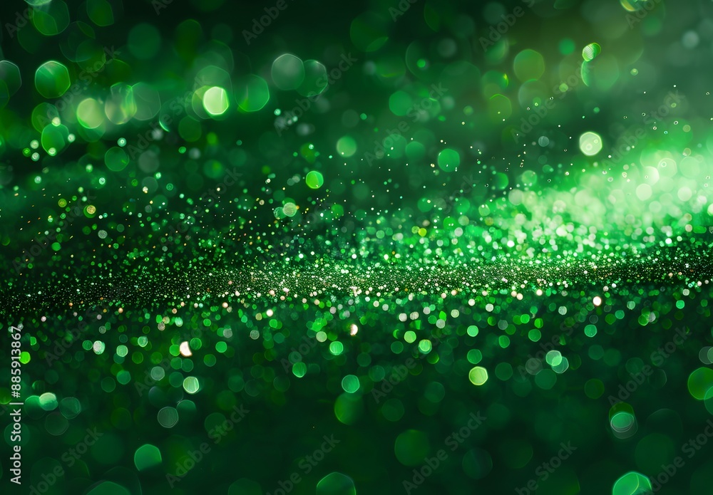 Glowing Green Glitter Texture Background Glowing Green Glitter Texture Background