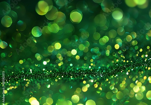 Green Glitter Bokeh Background Texture