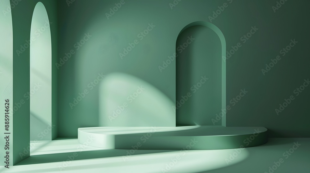 Minimalist Green Studio Room Mockup for Product Display Minimalist Green Studio Room Mockup for Product Display