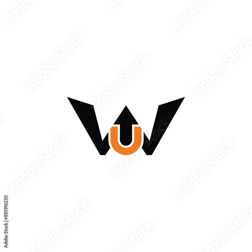 UW, WU, W AND U Abstract initial monogram letter alphabet logo design
