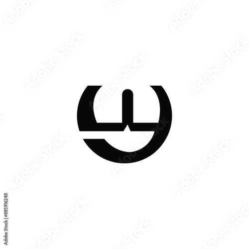 UW, WU, W AND U Abstract initial monogram letter alphabet logo design photo