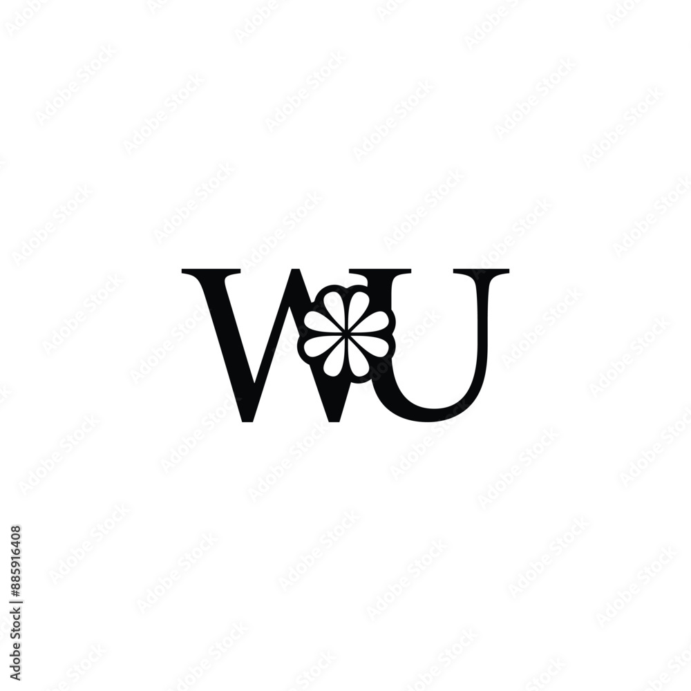 Alphabet Initials logo UW, WU, W and U Alphabet Initials logo UW, WU, W and U