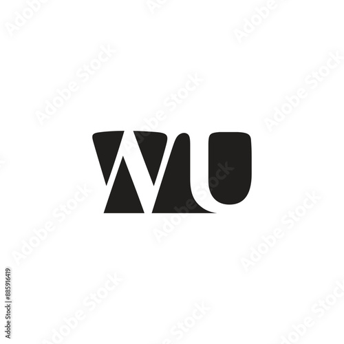 Alphabet Initials logo UW, WU, W and U photo