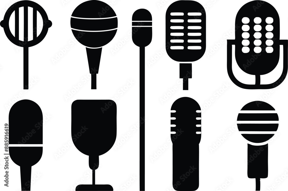 Microphone icon set. Different microphone collection. Vector
Microphone icon set. Different microphone collection. Vector