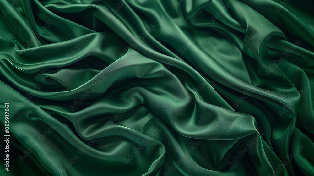 Elegant Green Fabric Drapes, High Resolution Texture Elegant Green Fabric Drapes, High Resolution Texture
