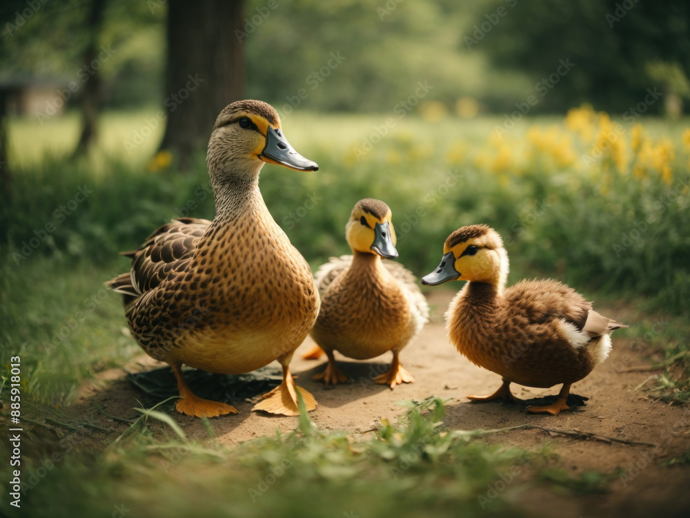 ducks family on a summer day ducks family on a summer day