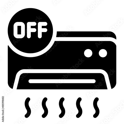 Icon showing an air conditioner turned off, indicating power and cooling deactivation