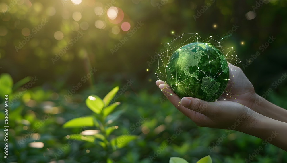 Green Earth Held in Hands for Sustainability Green Earth Held in Hands for Sustainability