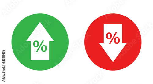Arrow up and arrow down with percentage icon