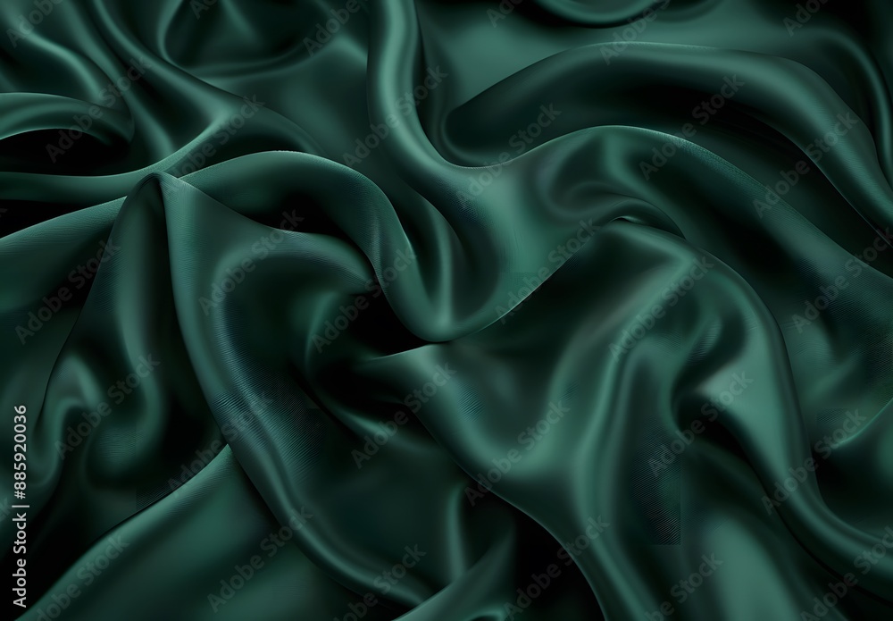 Elegant Dark Green Silk Fabric Texture Elegant Dark Green Silk Fabric Texture