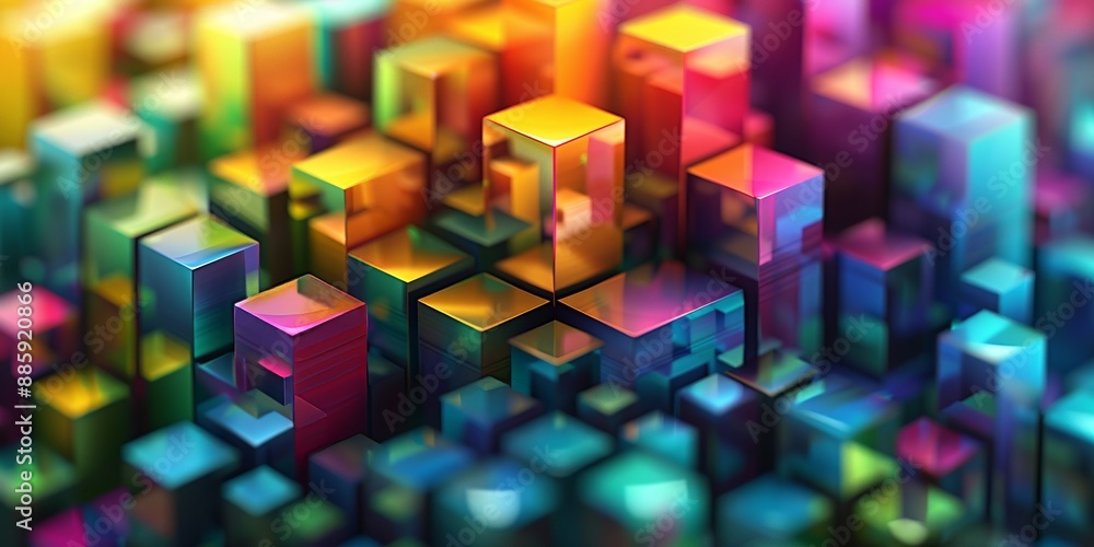 A colorful abstract background illustration with cubes. A colorful abstract background illustration with cubes.
