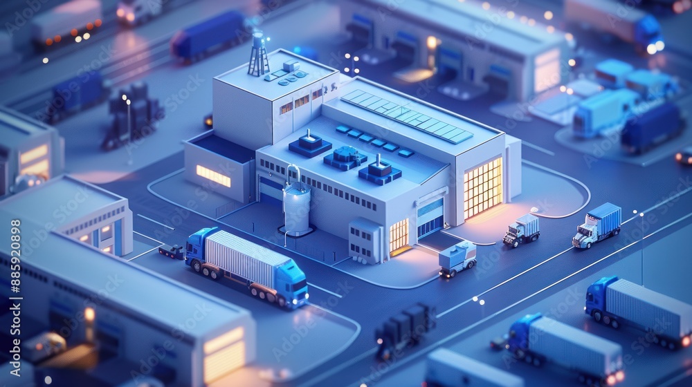 Nighttime Industrial Complex Nighttime Industrial Complex