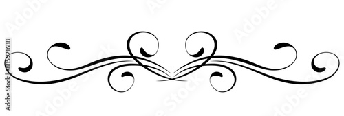 Floral ornament with leaves and abstract lines. Graceful element for decor and greeting or invitation card design