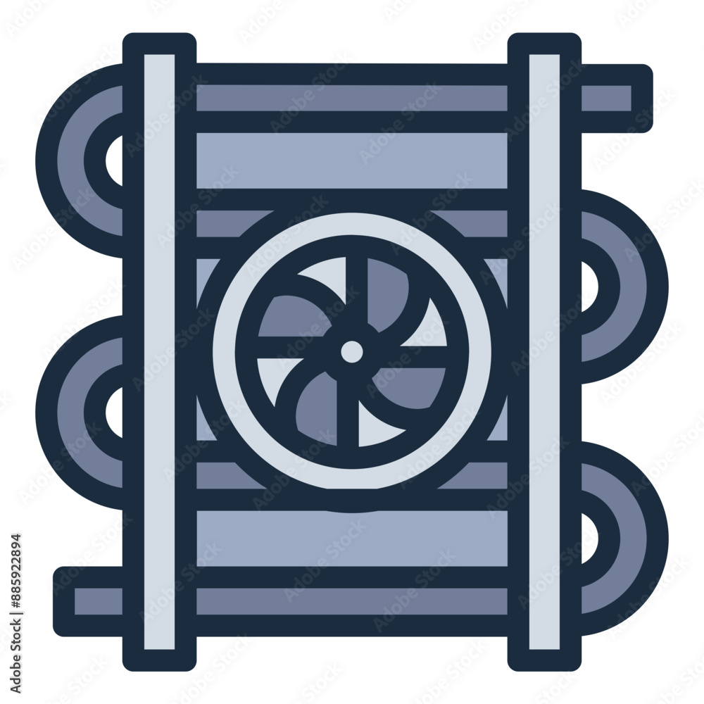 Evaporator icon representing a key component in air conditioning and cooling systems Evaporator icon representing a key component in air conditioning and cooling systems