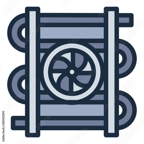 Evaporator icon representing a key component in air conditioning and cooling systems