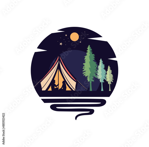Camping Logo Design Illustration vector eps format suitable for your design needs logo illustration animation etc