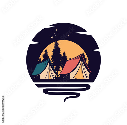 Camping Logo Design Illustration vector eps format suitable for your design needs logo illustration animation etc