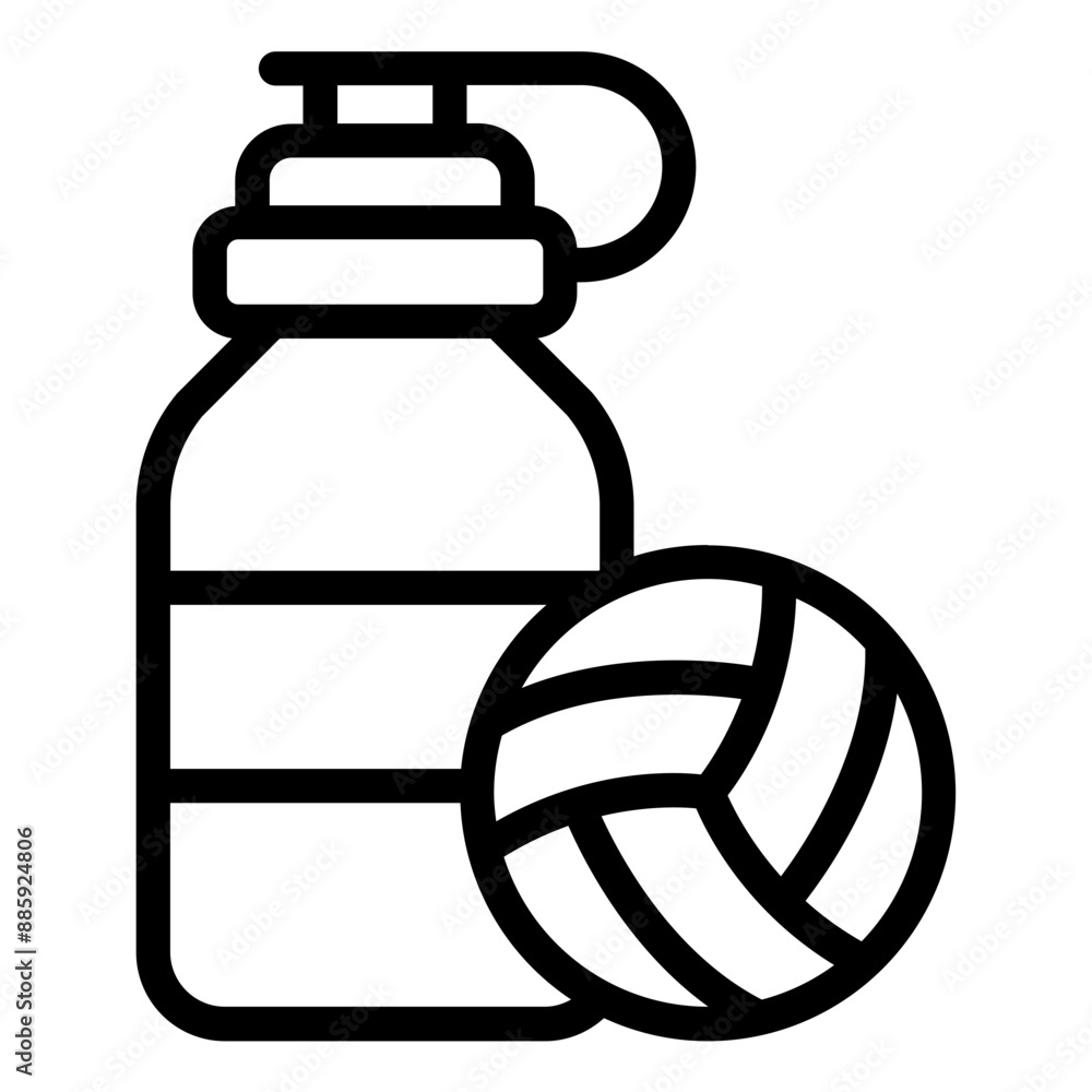 Icon of a water bottle for volleyball players Icon of a water bottle for volleyball players
