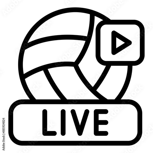 Icon of a livestream of volleyball sport