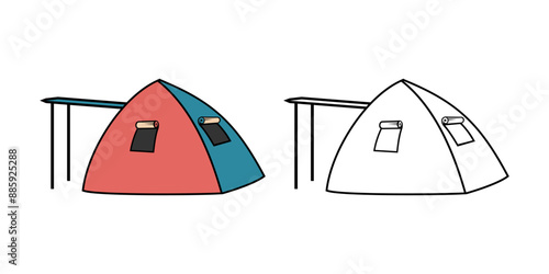 Camping Tent Design illustration vector eps format suitable for your design needs logo illustration animation etc