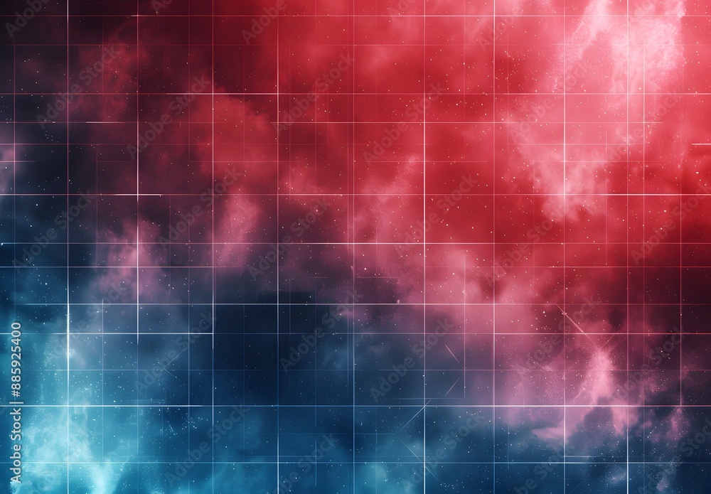 Obraz premium Red Blue Light Grid Texture Background