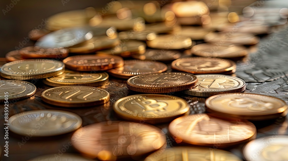 Coins laid out to create a curved graph, symbolizing market fluctuations. Coins laid out to create a curved graph, symbolizing market fluctuations.