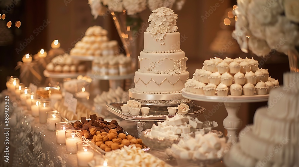 Food wedding cake candle candy table Food wedding cake candle candy table
