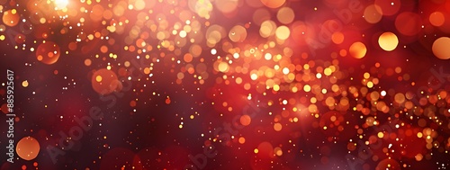 Red & Gold Bokeh Lights Festive Background