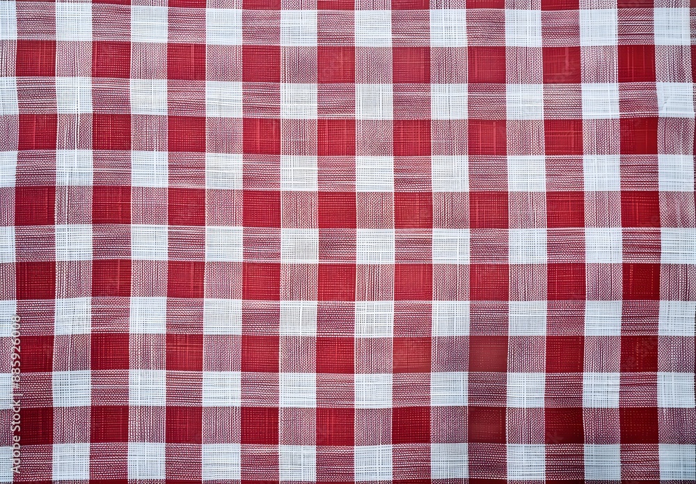 Red and White Gingham Checkered Tablecloth Texture Red and White Gingham Checkered Tablecloth Texture