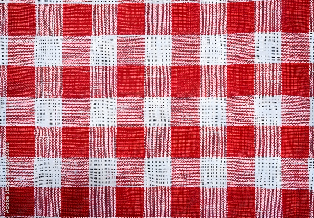Red and White Gingham Fabric Texture Close Up Red and White Gingham Fabric Texture Close Up