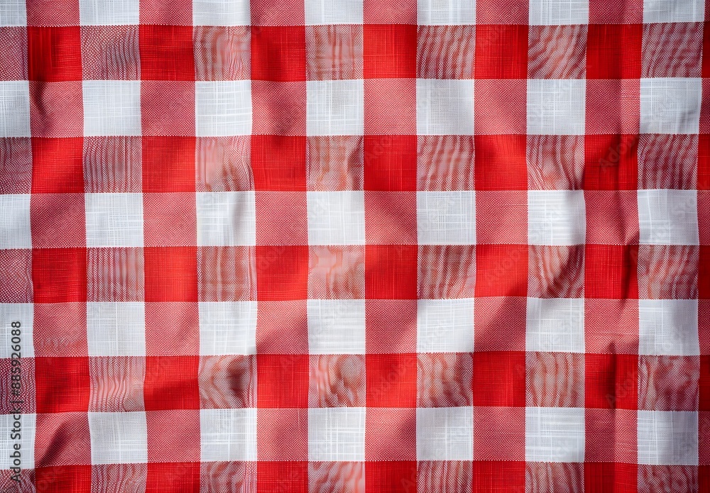 Red and White Gingham Fabric Texture Close Up Red and White Gingham Fabric Texture Close Up