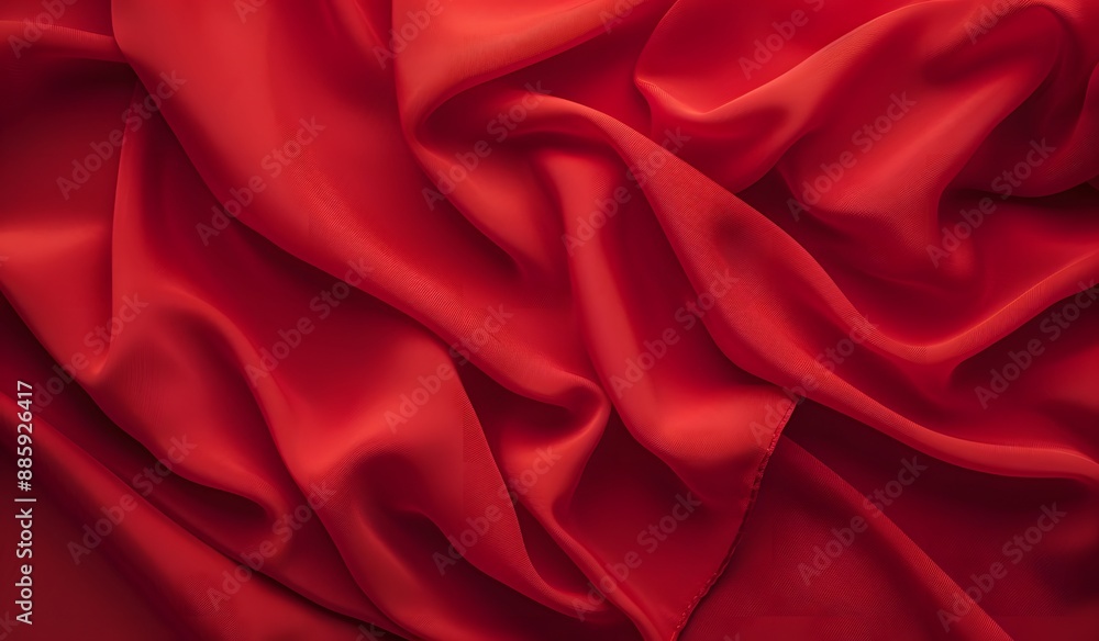 Obraz premium Red Fabric Drape Texture Background