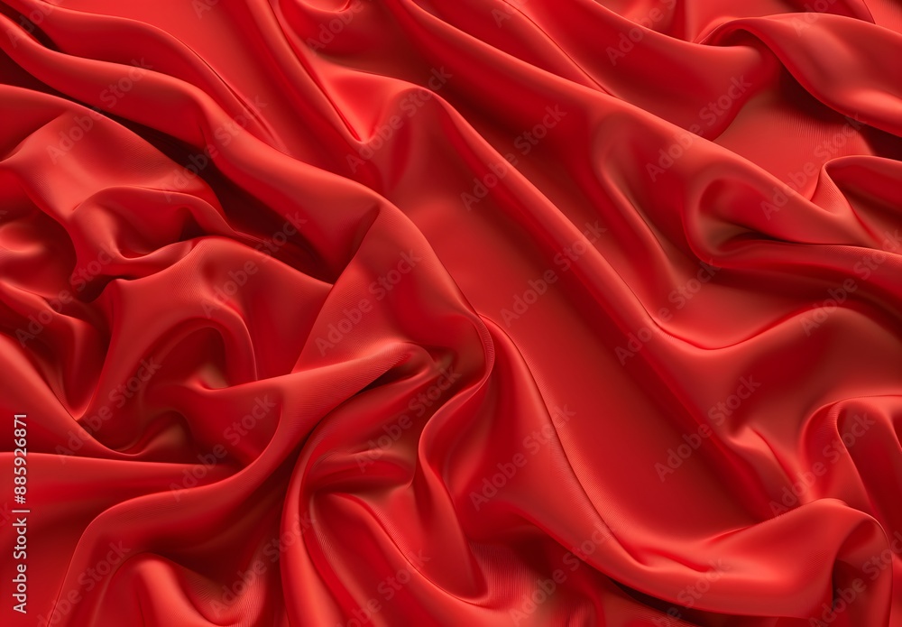 Obraz premium Red Silk Fabric Texture Background