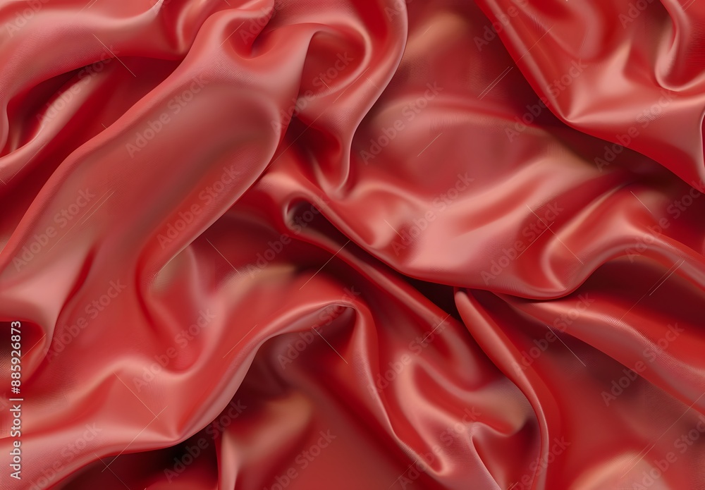 Obraz premium Red Silk Fabric Texture, Smooth & Soft