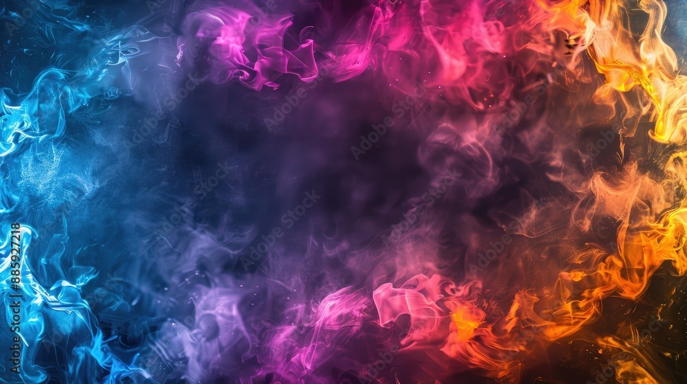 Vibrant Abstract Smoke Art in Blue, Purple, and Orange Vibrant Abstract Smoke Art in Blue, Purple, and Orange