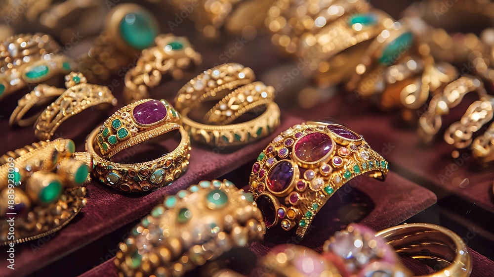 Gorgeous golden and gemstone bracelets chains and rings Gorgeous golden and gemstone bracelets chains and rings