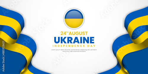 Ukraine Independence Day Vector Design Template Illustration Banner Background