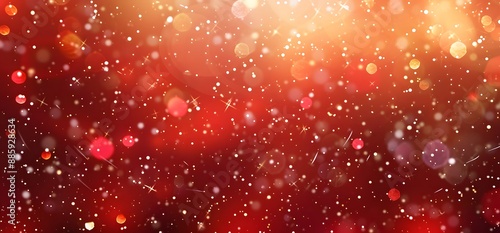 Sparkling Red Festive Background With Snowflakes