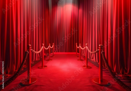 Red Carpet Entrance with Velvet Ropes