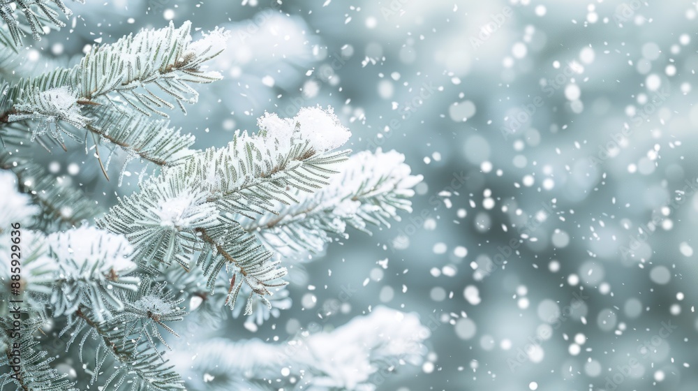 Snowy Pine Branch in Winter Wonderland Snowy Pine Branch in Winter Wonderland