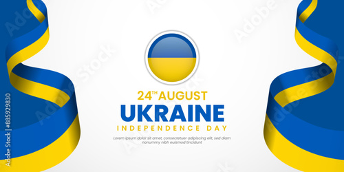 Ukraine Independence Day Vector Design Template Illustration Banner Background