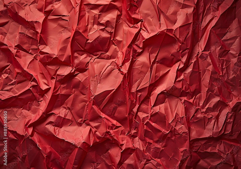 Abstract Red Crumpled Paper Texture Background Abstract Red Crumpled Paper Texture Background