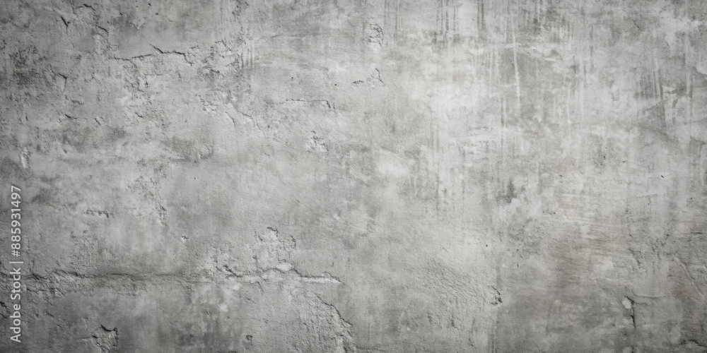 Fototapeta premium Grey rough textured concrete background with subtle cracks and natural imperfections, providing ample empty space for product placement, advertising, or design elements addition.