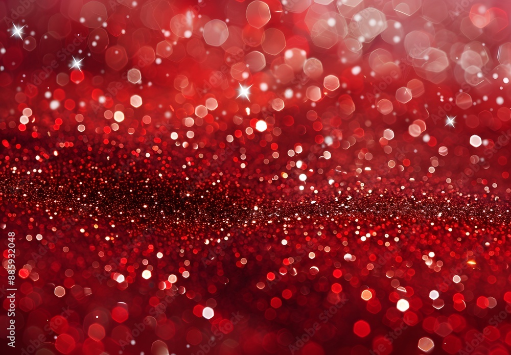 Sparkling Red Glitter Background with Stars Sparkling Red Glitter Background with Stars