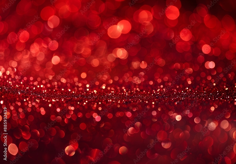 Sparkling Red Glitter Bokeh Background Sparkling Red Glitter Bokeh Background