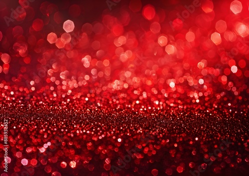 Abstract Red Glitter Background with Bokeh