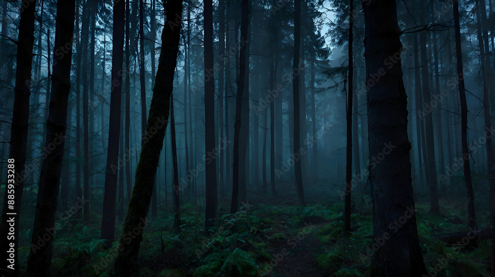 forest in fog forest in fog