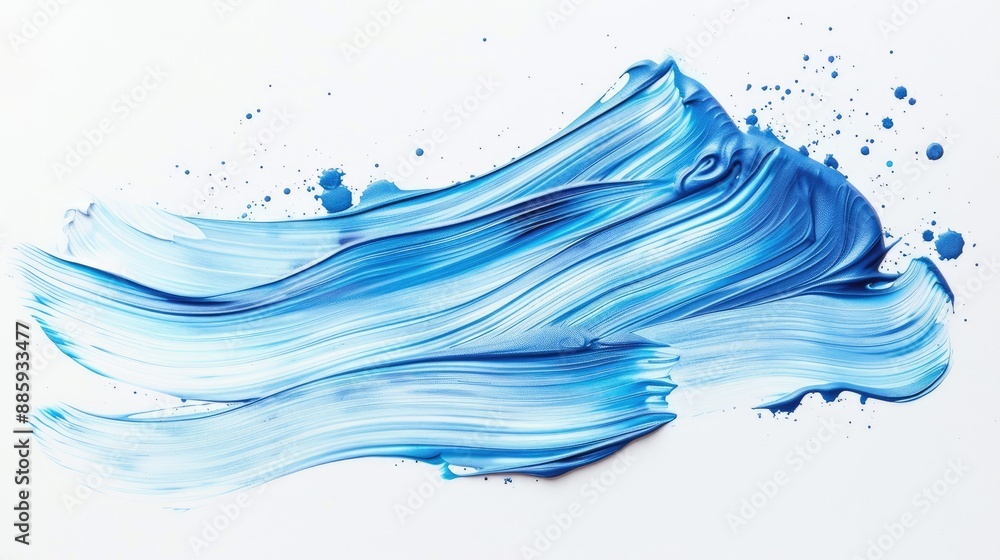 Artistic light blue paint stroke on white, perfect for design Artistic light blue paint stroke on white, perfect for design